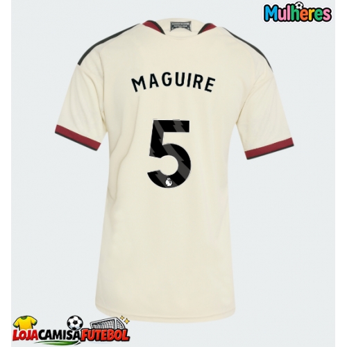 Camisa de Futebol Manchester United Harry Maguire #5 Equipamento Alternativo Mulheres 2026-27 Manga Curta